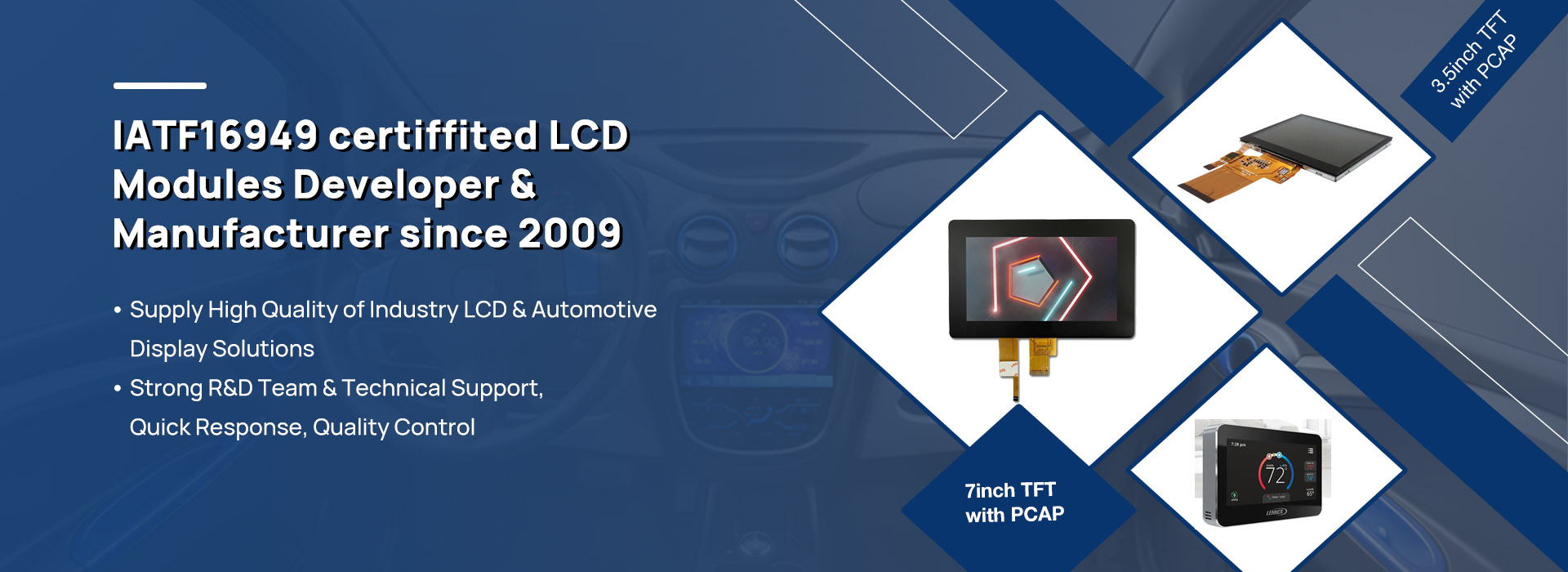 IATF 16949 certified LCD modules developer & manufacturer since 2009